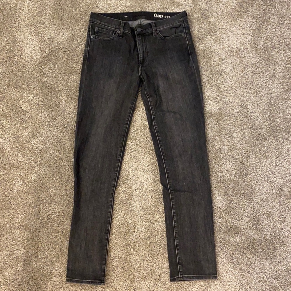 Gap dark gray/black jeans straight leg size 28